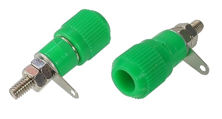 Connecteur banane femelle châssis vert