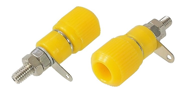 Connecteur banane femelle châssis jaune
