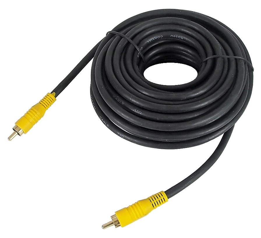 Câble vidéo coaxial avec fiches RCA - 35 pieds