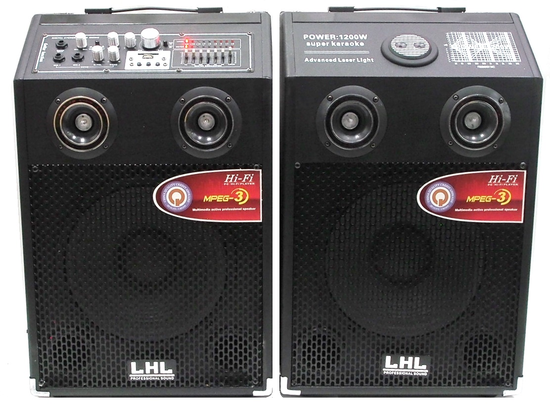 Paire de haut-parleurs amplifiés 10" avec laser