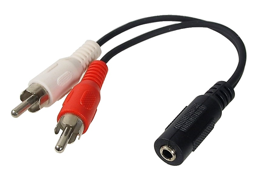 Câble avec fiche 3.5 mm fem. à 2 prises RCA mâle