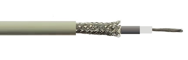 Câble coaxial RG-58 93% blindé, gris