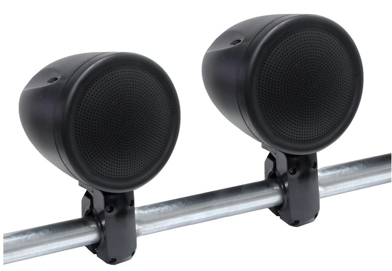 Haut-parleur marin montage sur rail noir de 6,5''