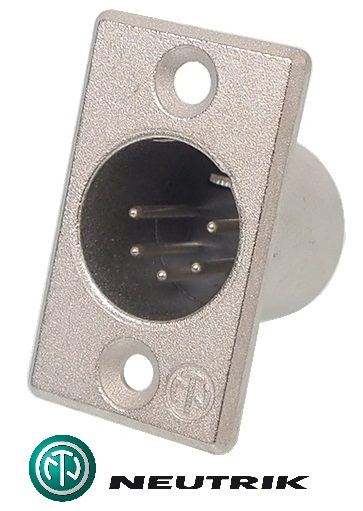 Connecteur Neutrik XLR mâle châssis 5 contacts