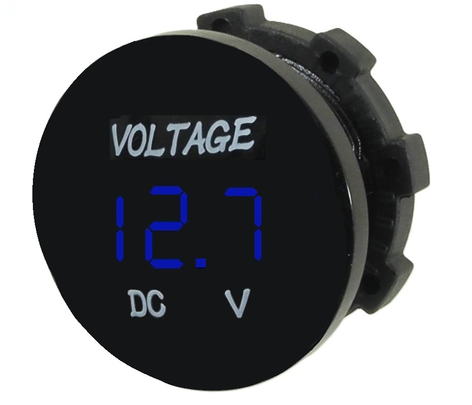 Voltmètre imperméable 6-30 VDC SKU-12 / Bleu