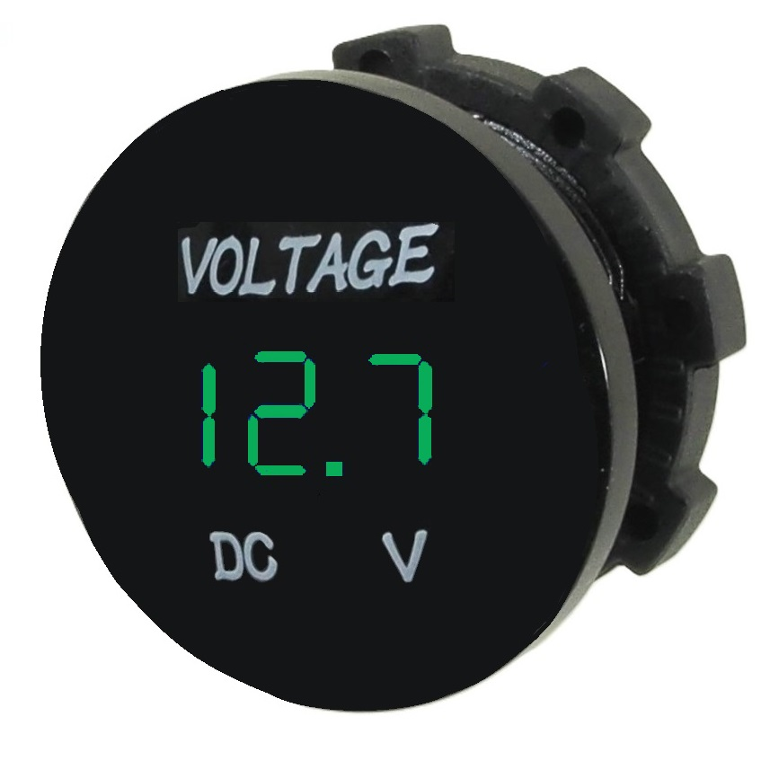 Voltmètre imperméable  6-30 VDC DEL SKU-12 / Vert