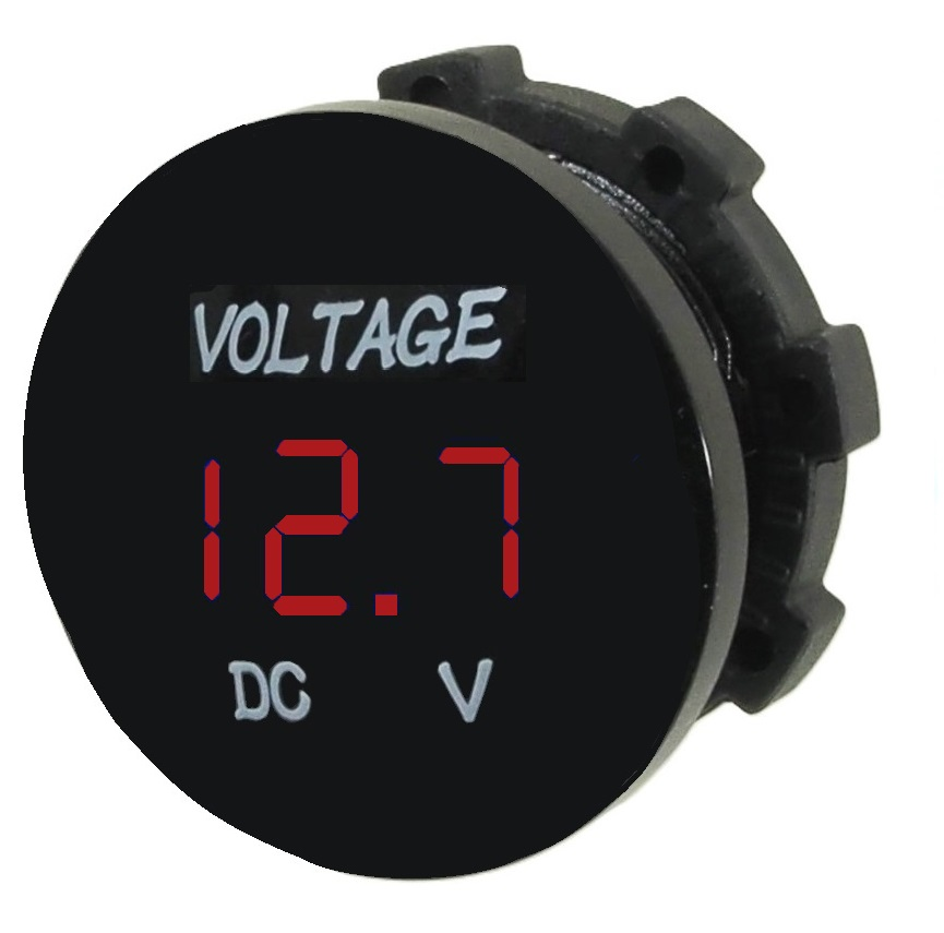 Voltmètre imperméable  6-30 VDC DEL SKU-12 / Rouge