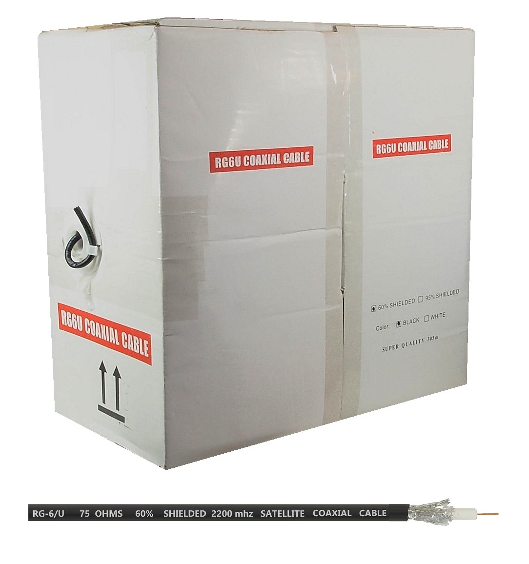 Câble coaxial RG-6 60% blindé / Boite de 1000'