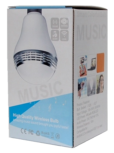 Ampoule DEL 7W RGB avec haut-parleur et Bluetooth