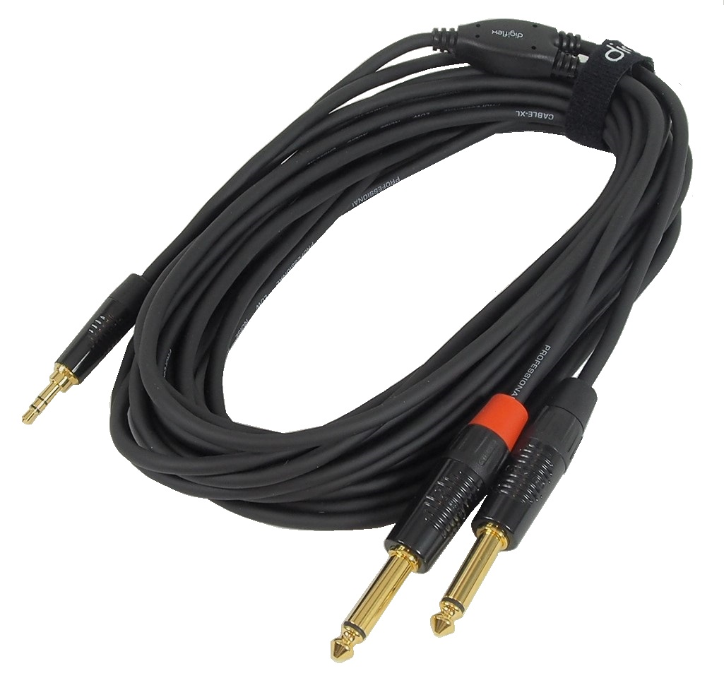 CÂBLE DIGIFLEX 1/8" (3.5mm) TRS À 2 X 1/4" - 25'