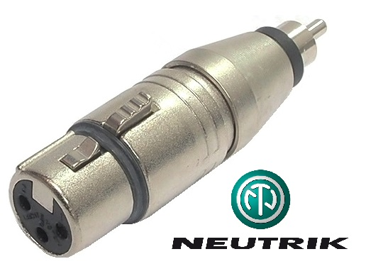Adaptateur Neutrik XLR femelle à RCA mâle