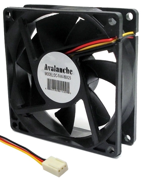 Ventilateur en plastique 12 VDC - 80 x 80 x 25 mm