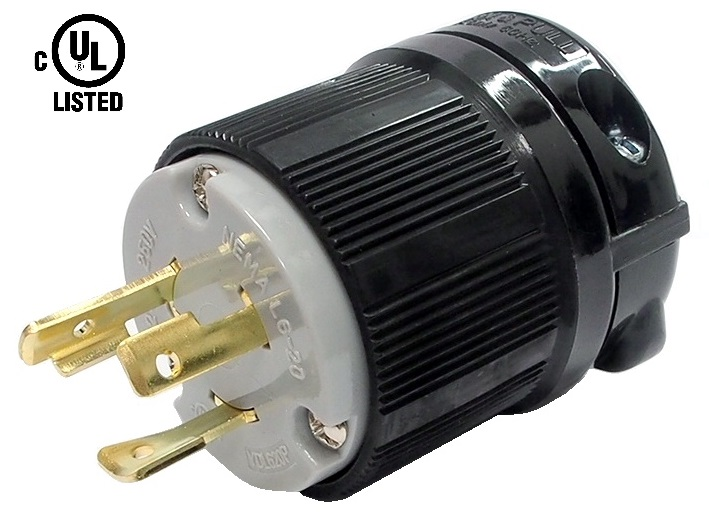 CONNECTEUR MÂLE TWIST LOCK 250V / 20A L6-20