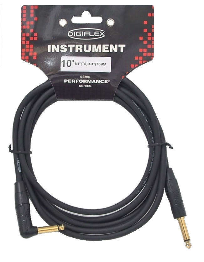 Câble audio Digiflex 1/4'' mâle à 1/4'' mâle 90°