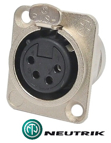Connecteur Neutrik XLR femelle châssis 4 contacts