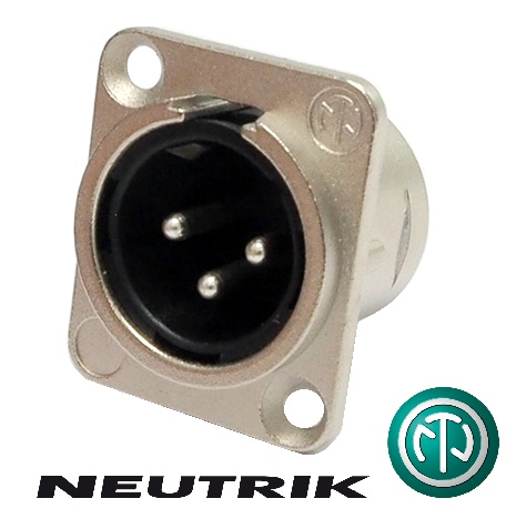 Connecteur Neutrik XLR mâle châssis 3 contacts