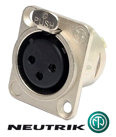 Connecteur Neutrik XLR femelle châssis 3 contacts