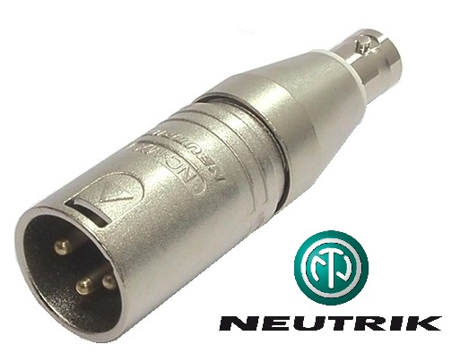 Adaptateur Neutrik XLR mâle à BNC femelle NA2MBNC