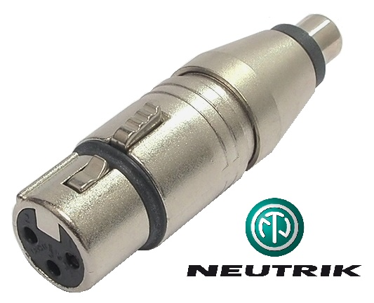 Adaptateur Neutrik XLR femelle à RCA femelle
