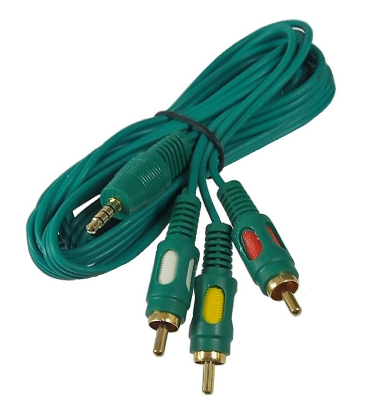 Câble "Y"  3.5 mm (4 contacts) à 3 x RCA mâle -6'