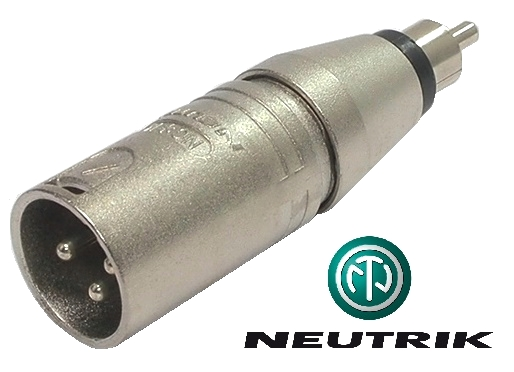 Adaptateur Neutrik XLR mâle à RCA mâle