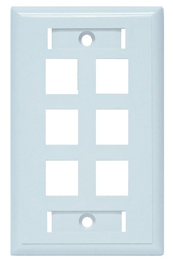 Plaque murale pour connecteurs Keystone -  6 trous