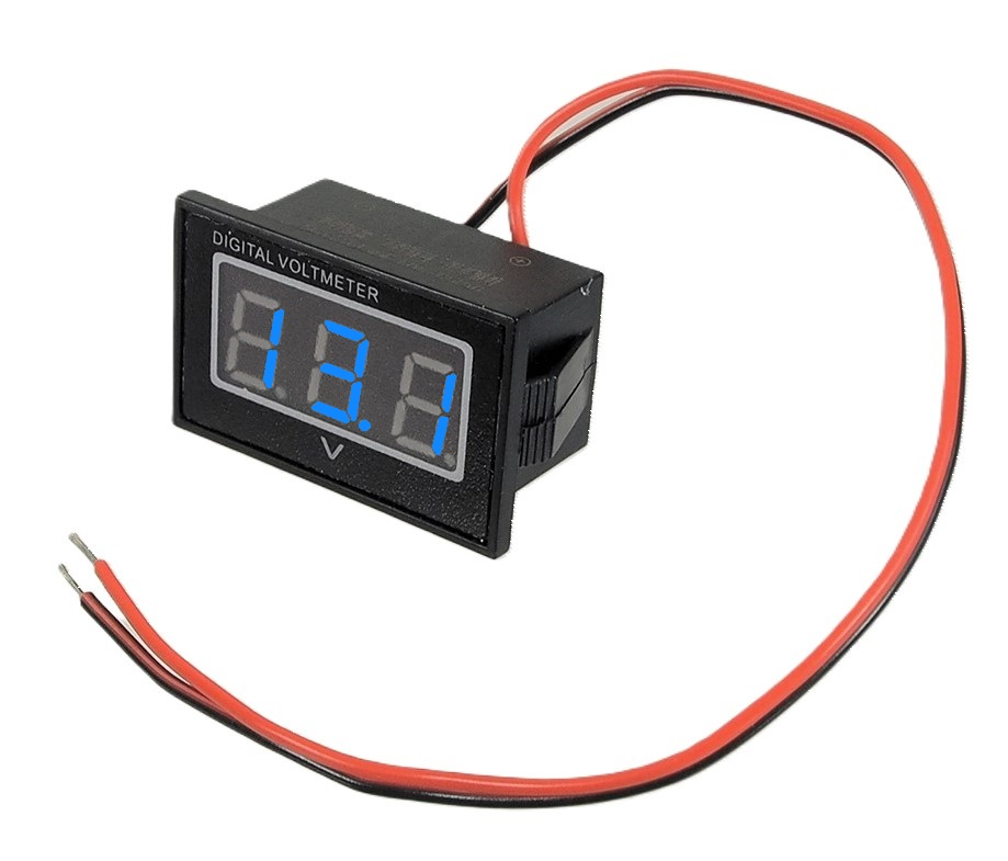 Voltmètre digital imperméable 3 à 30 VDC - Bleu