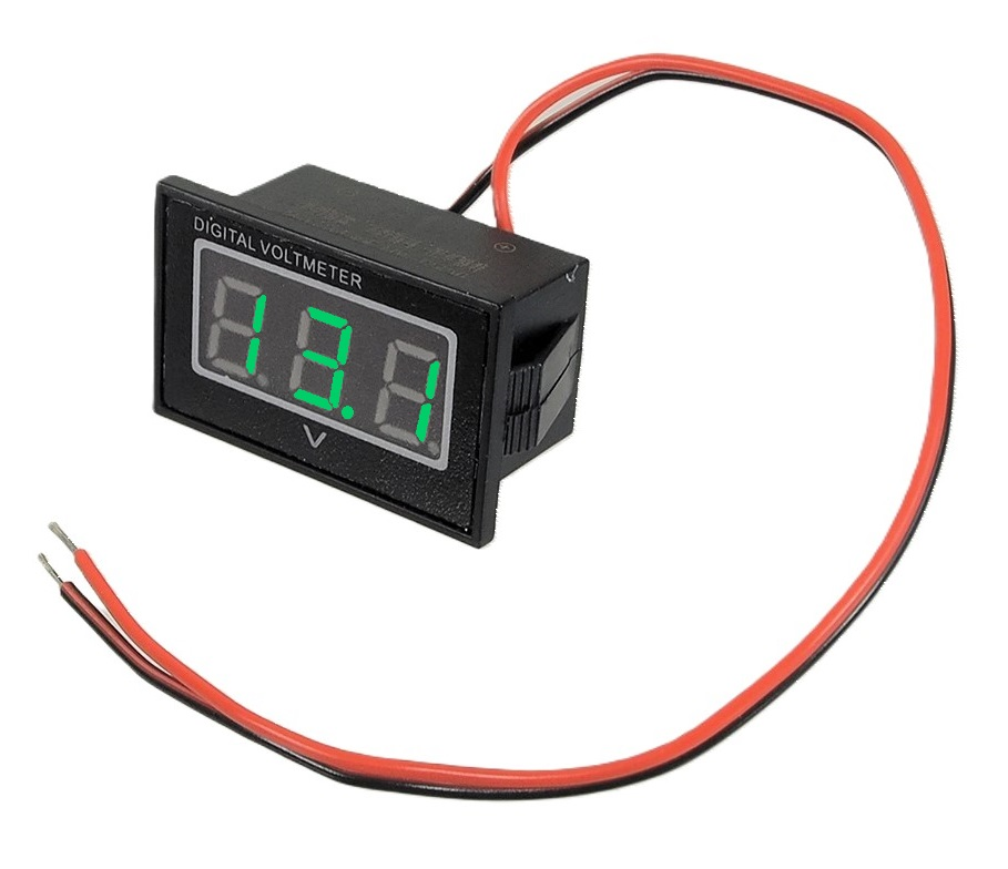 Voltmètre digital imperméable 2.7 à 30 VDC - Vert