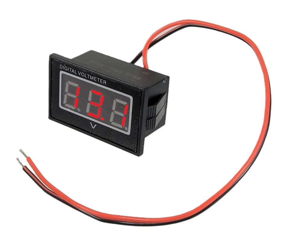 Voltmètre digital imperméable 2.5 à 30 VDC - Rouge