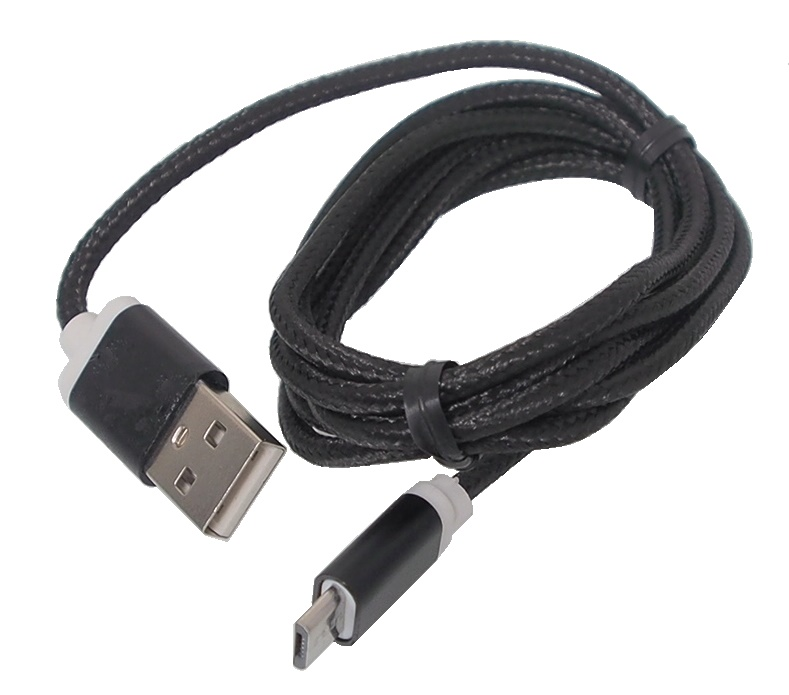 Câble USB à micro USB noir de 1.5 mètre