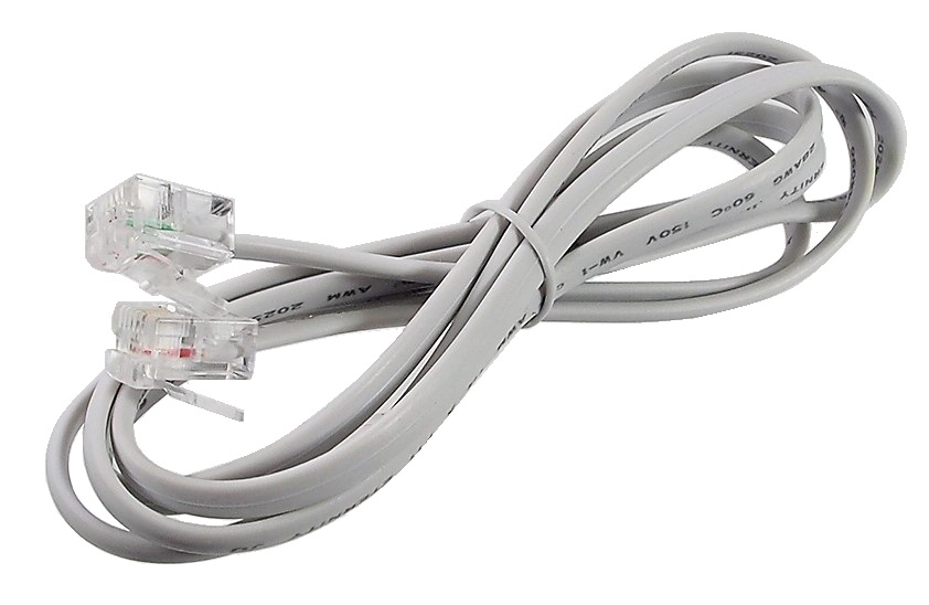 Câble téléphonique noir - 4 pieds