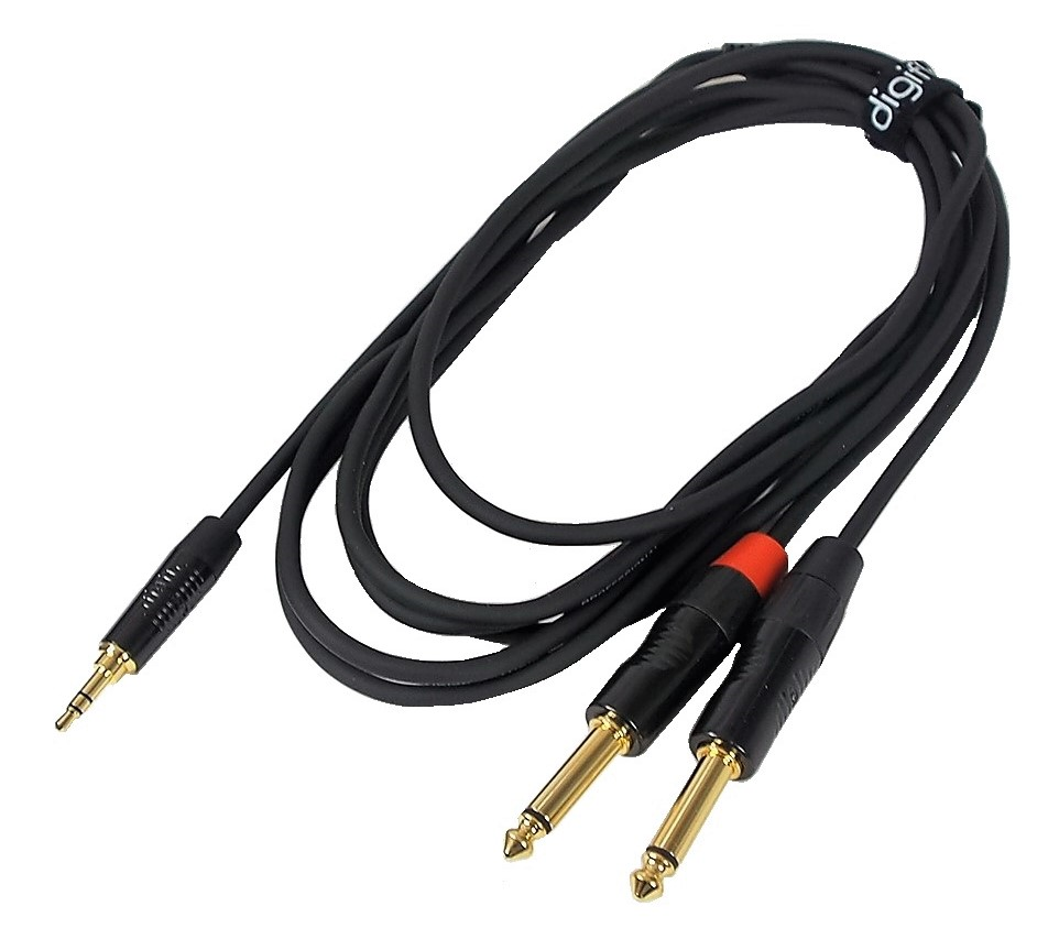 Câble Digiflex 3.5mm stéréo à 2 x 6.3mm mono - 10'