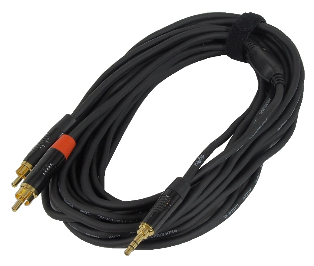 CÂBLE DIGIFLEX 1/8" (3.5mm) TRS À 2 RCA - 25'