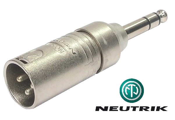 Adaptateur Neutrik 1/4" mâle stéréo à XLR mâle