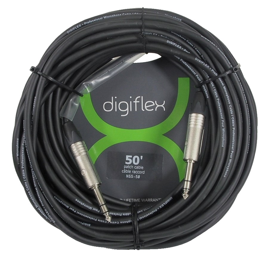 Câble Digiflex 1/4" à 1/4" mâle stéréo - 50'