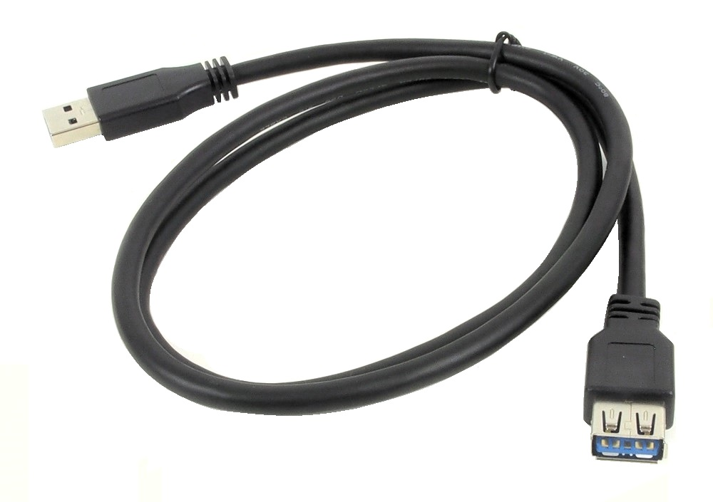 Câble USB 3.0 mâle à femelle noir 3 pieds