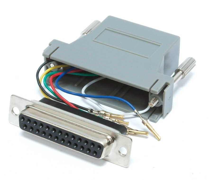 Adaptateur DB-25 femelle à RJ-12 femelle