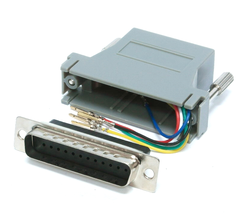 Adaptateur DB-25 mâle à RJ-12 femelle