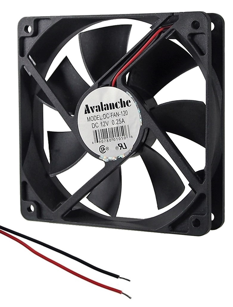 Ventilateur en plastique 12 VDC -120 x 120 x 25 mm