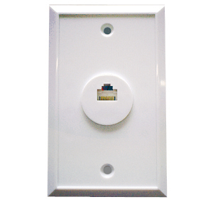 Plaque murale simple pour câble réseau (RJ-45)