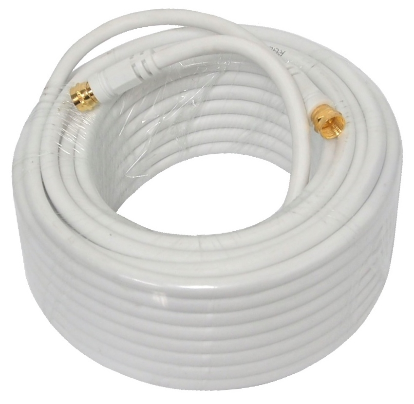 Câble coaxial RG-6 blanc - 50 pieds
