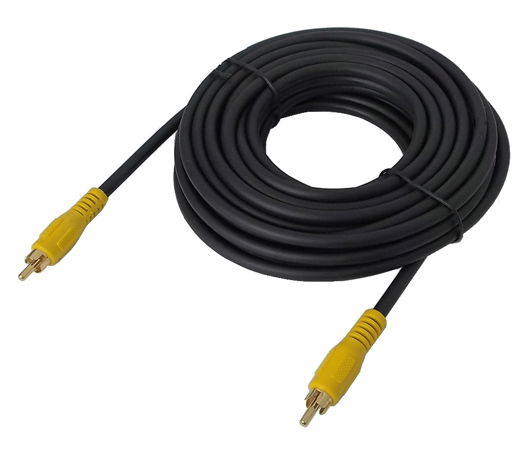 Câble vidéo coaxial avec fiches RCA - 25 pieds