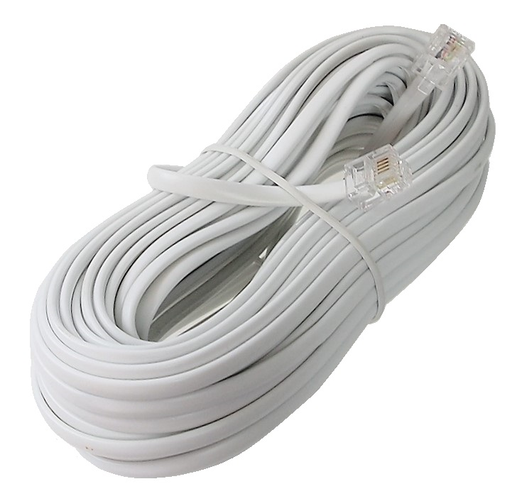 Câble téléphonique blanc - 50 pieds