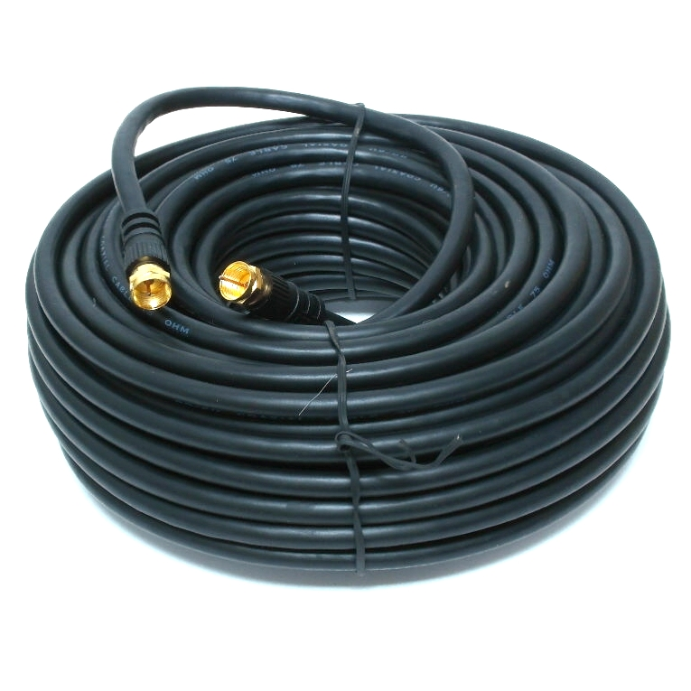 Câble coaxial RG-6 noir - 75 pieds