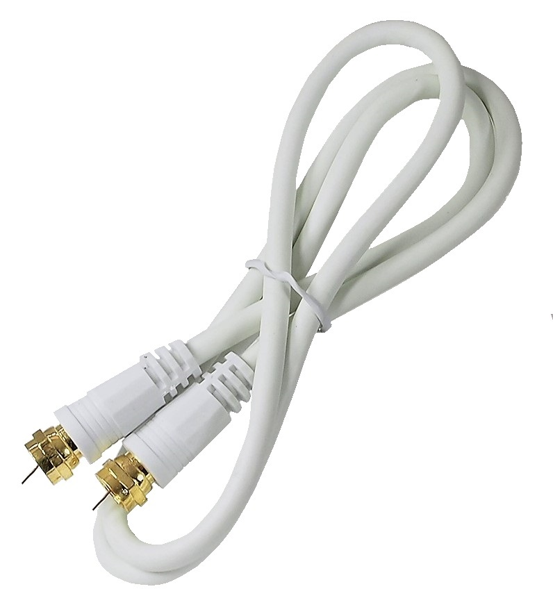Câble coaxial RG-6 blanc - 3 pieds