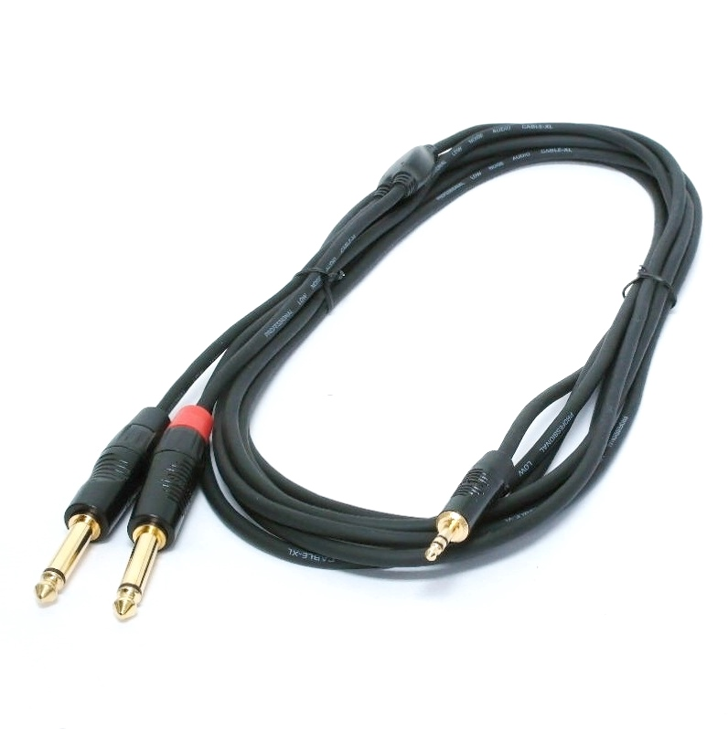 Câble Digiflex 3.5mm stéréo à 2 x 6.3mm mono - 15'