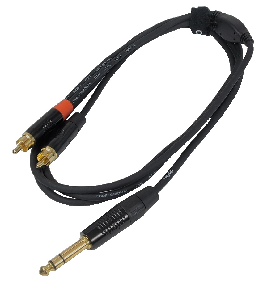 Câble Digiflex 6.3 mm mâle stéréo à 2 X RCA - 6'