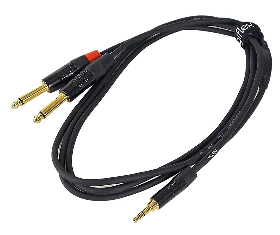 Câble Digiflex 3.5mm stéréo à 2 x 6.3mm mono - 6'