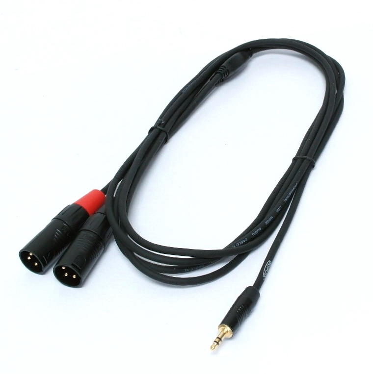 Câble Digiflex audio 3.5mm à 2 x XLR mâle - 10'