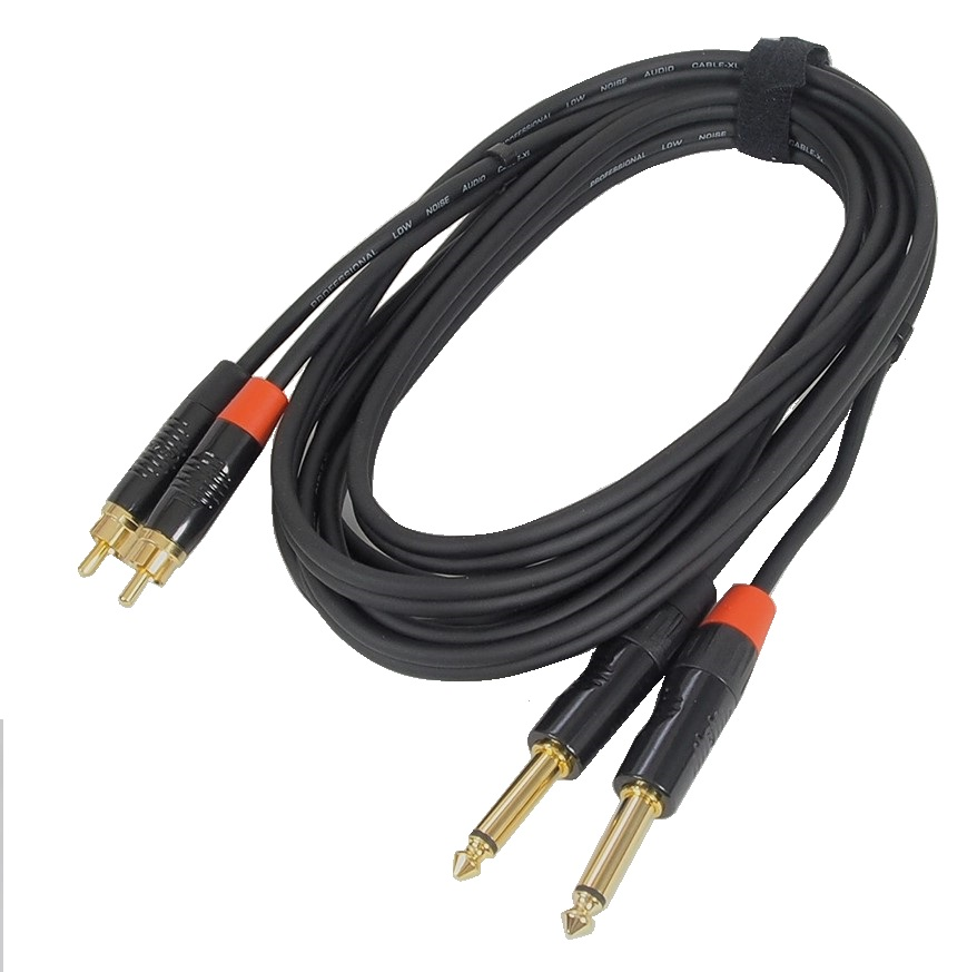 Câble audio Digiflex 2 X 1/4" mâle mono à 2X RCA